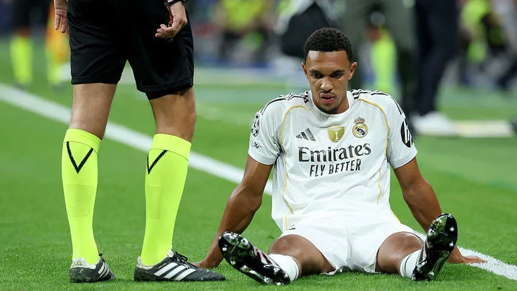 The English defender suffers early setback in Los Blancos UCL fixture